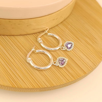 ARGOLLAS GENNOVIA CORAZON VIOLETA ACERO BLANCO