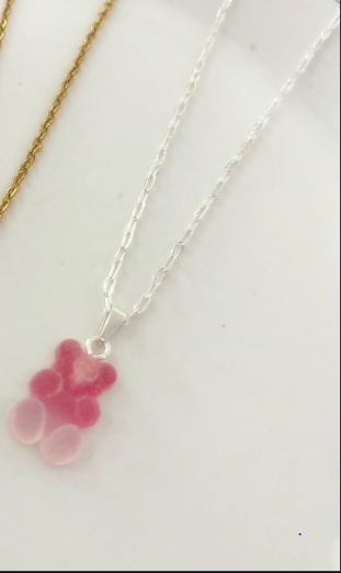 COLLAR DIJE GUMMY SWEETS ACERO BLANCO
