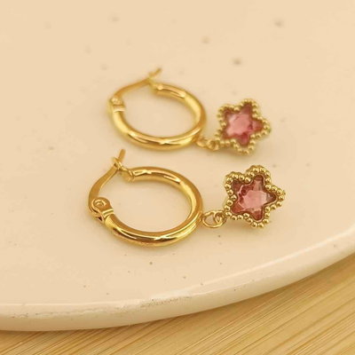 ARGOLLA ACERO BLANCO DIJE ROSADO