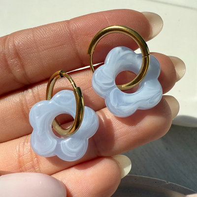 AROS PUFFY FLOR CELESTE