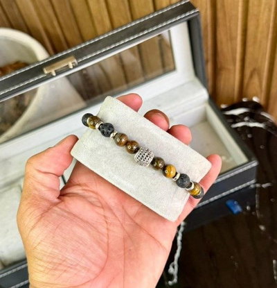 Pulseras Corona Marrones Mod. P010Perlas Marrones