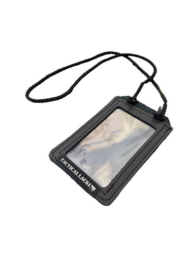 Porta credencial simple para placa de cuero