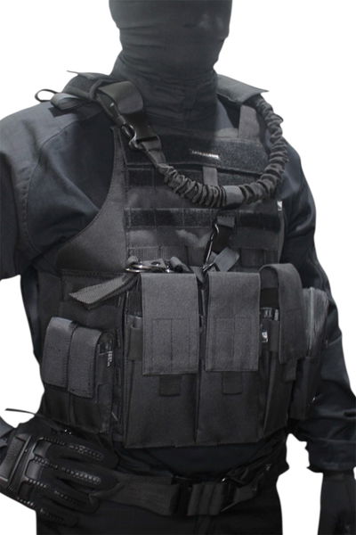 Chaleco desarme rápido importado + correa + accesorios 