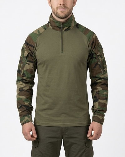 Remera de combate con cierre woodland ripstop importado + bonnie regalo
