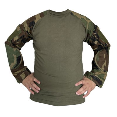 Remera de combate cuello redondo woodland ripstop importado