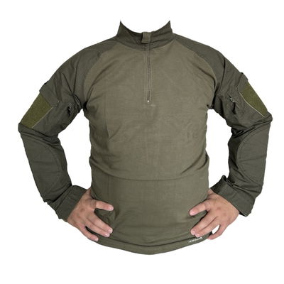 Remera de combate con cierre verde ripstop importado