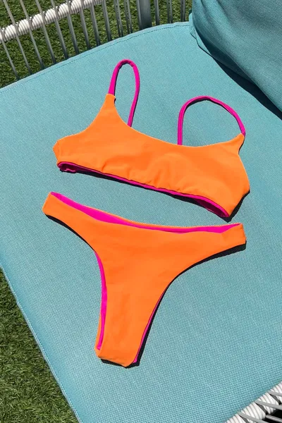 BIKINI REVERSIBLE EMMA naranja/rosa
