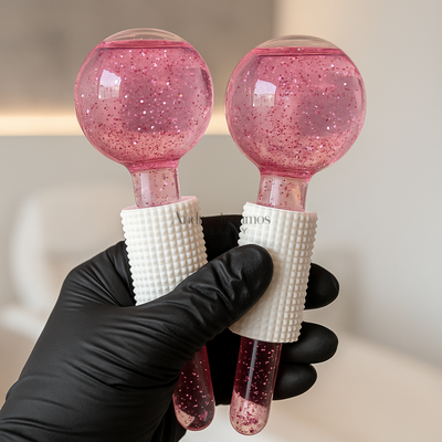 Esferas Faciales Frías de Cristal – Masaje Reafirmante y Descongestivo