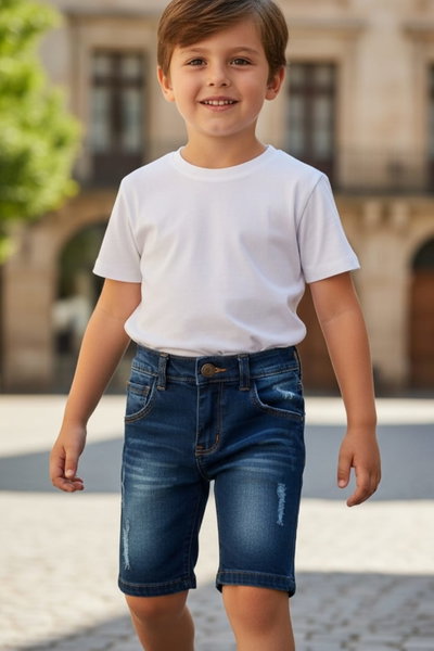 Bermuda Jeans Elastizado Blue