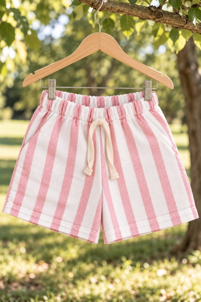 Short  Lino Rayado "Rosa"