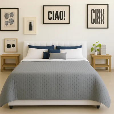 Cover Cubrecama TWIN Liso Verano Liviano Reversible