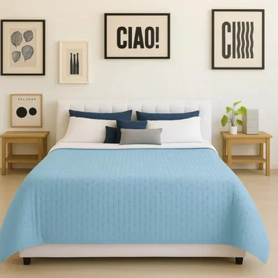Cover Cubrecama QUEEN  Liso Verano Liviano Reversible