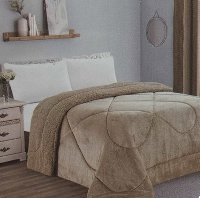 Edredon Flannel con Corderito QUEEN