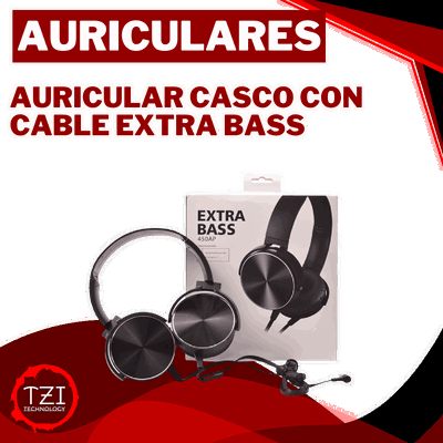AURICULAR CASCO CON CABLE EXTRA BASS