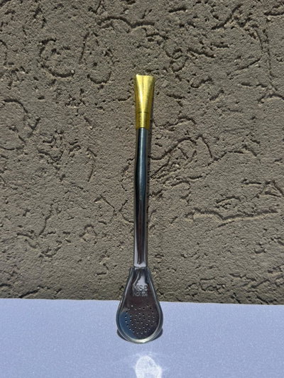 Bombilla Curva Pico Dorado