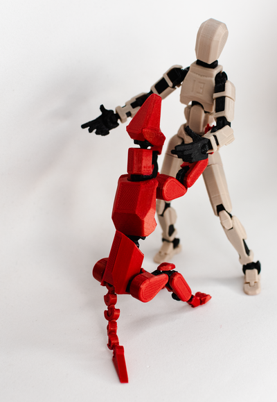 Robot Articulado Dummy Con Mascota Perro | E3D