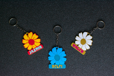 Llavero Personalizado Flor Colorida 