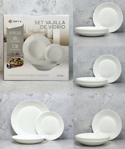 Set vajilla de vidrio 18pcs Oryx 