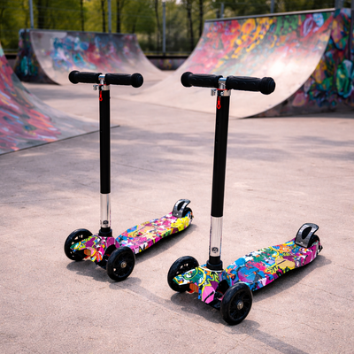 Monopatín grafiti con luces 