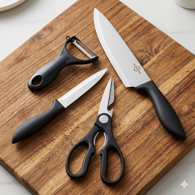 Set 4pcs cuchillos pelapapas tijera S-2212