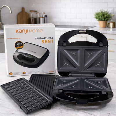 Sandwichera waflera grill 3 en 1 Kanji 