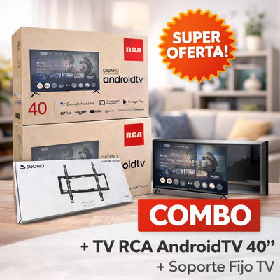 Combo TV RCA ANDROID 40” + SOPORTE FIJO