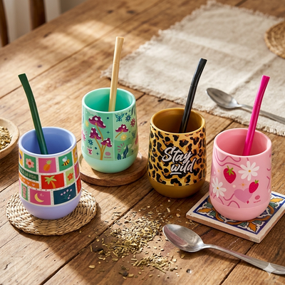Mate con bombilla DISEÑOS pvc 