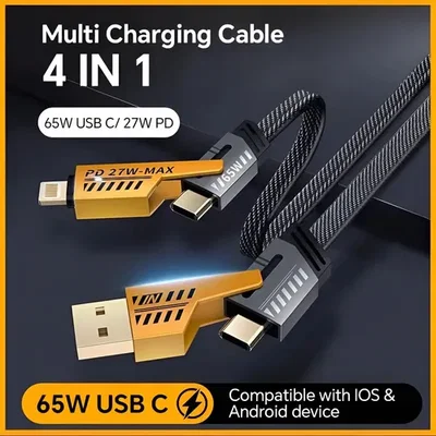 Cable cargador 4 en 1 carga rápida USB/LIGHTNING