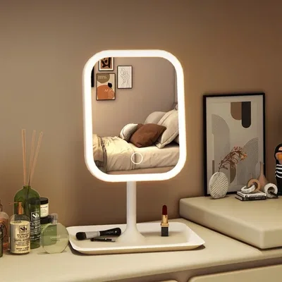 Espejo de maquillaje cuadrado con luz 