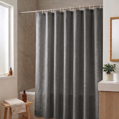 Cortina de baño rústica con bolsa 180x180 cm 