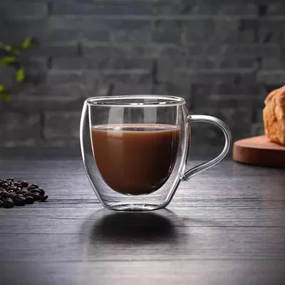Taza doble pared de vidrio 240 ml