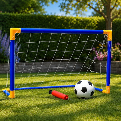 Arco de futbol con pelota 