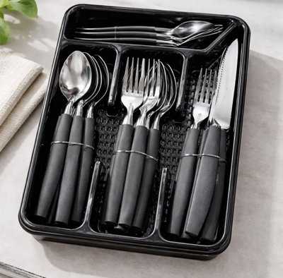 Set cubiertos 24pcs + organizador 