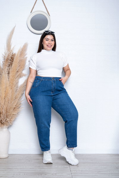 Mom Azul Liso Rígido