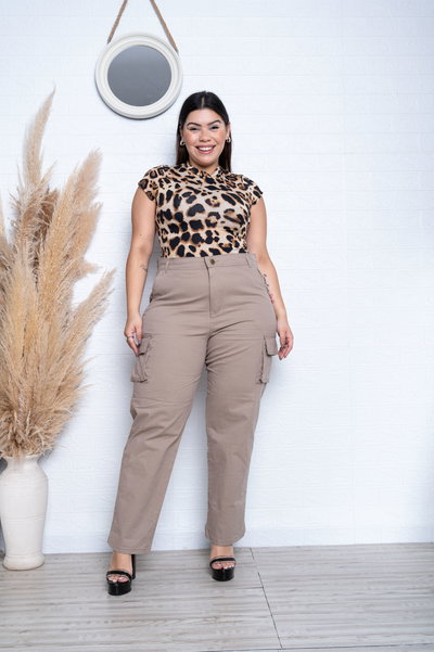 Recto Gabardina Tostado Cargo Elastizado