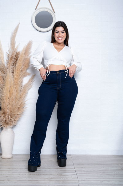 Oxford Azul Oscuro c/Tachas Elastizado