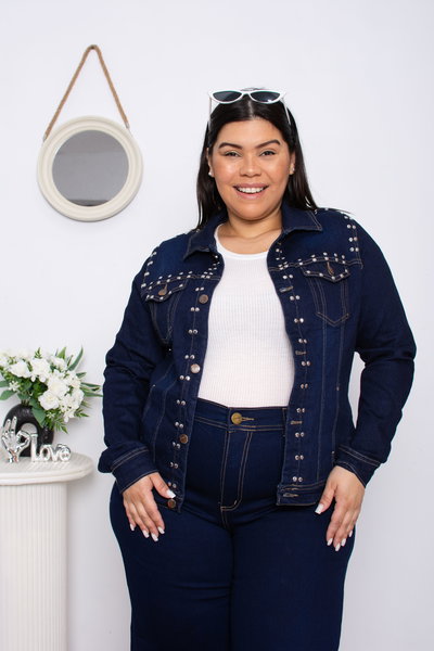 Campera Azul Oscura c/Tachas Elastizado