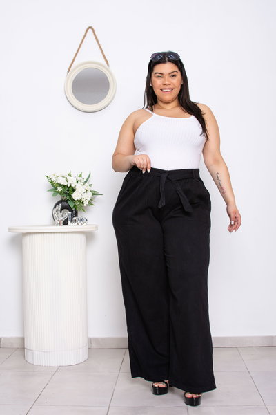 Wideleg Negro Camisero c/Elástico Rígido