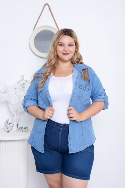 Camisa de Jean Celeste Elastizada