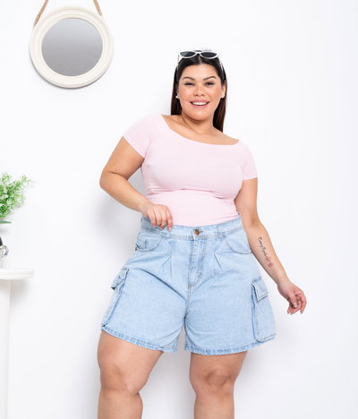 Short Mom Celeste Cargo Rígido ESP