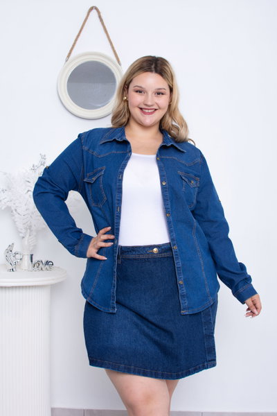 Camisa de Jean Azul Elastizada