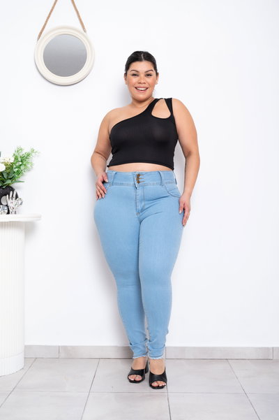 Chupin 3 Botones Celeste c/Flecos Elastizado ESP