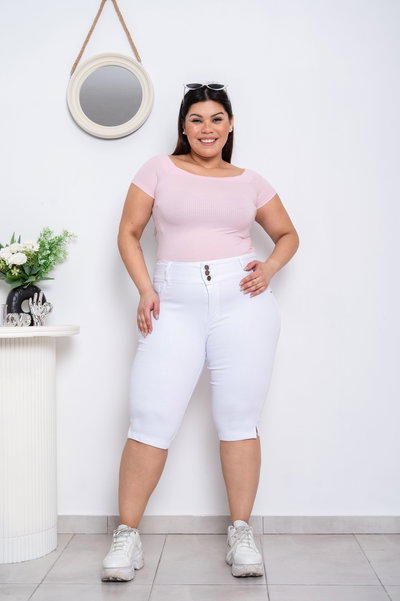 Bermuda 3 Botones Blanca Elastizado ESP