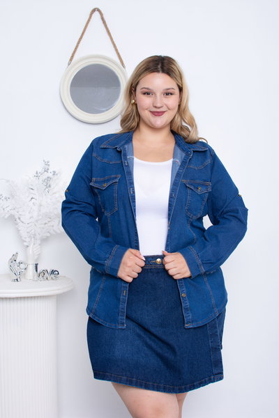 Camisa de Jean Azul Elastizada