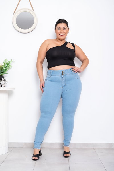 Chupin 3 Botones Celeste c/Flecos Elastizado