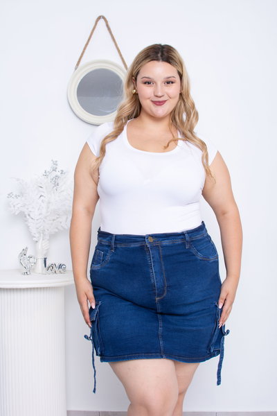 Pollera Azul Cargo Elastizado ESP