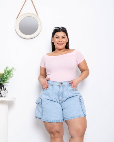 Short Mom Celeste Cargo Rígido ESP