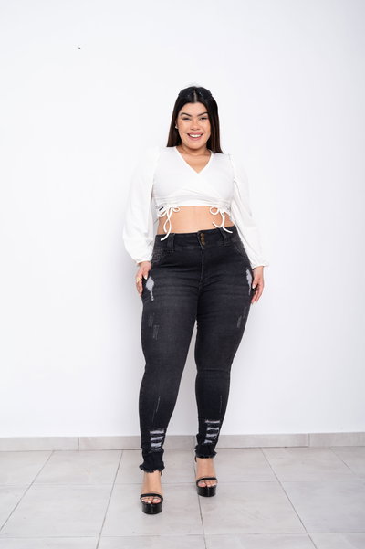 Chupin 3 Botones Gris Roturas Elastizado