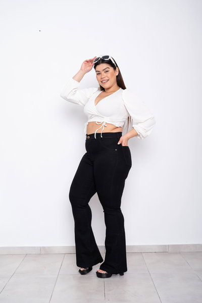 Oxford Negro Liso Elastizado ESP