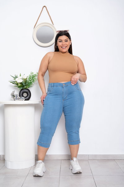 Capri Celeste Liso Elastizado